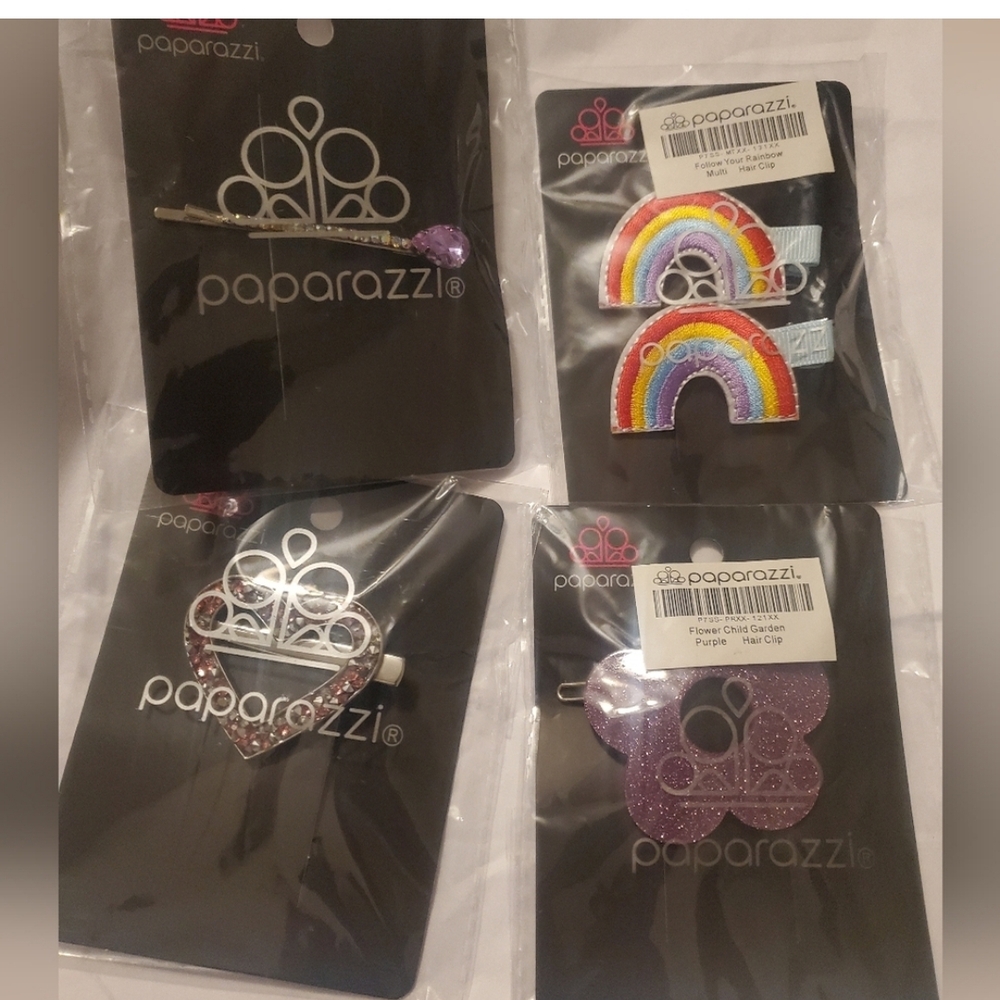 Paparazzi Hair Clip Collection with Rainbow and Sparkle Designs